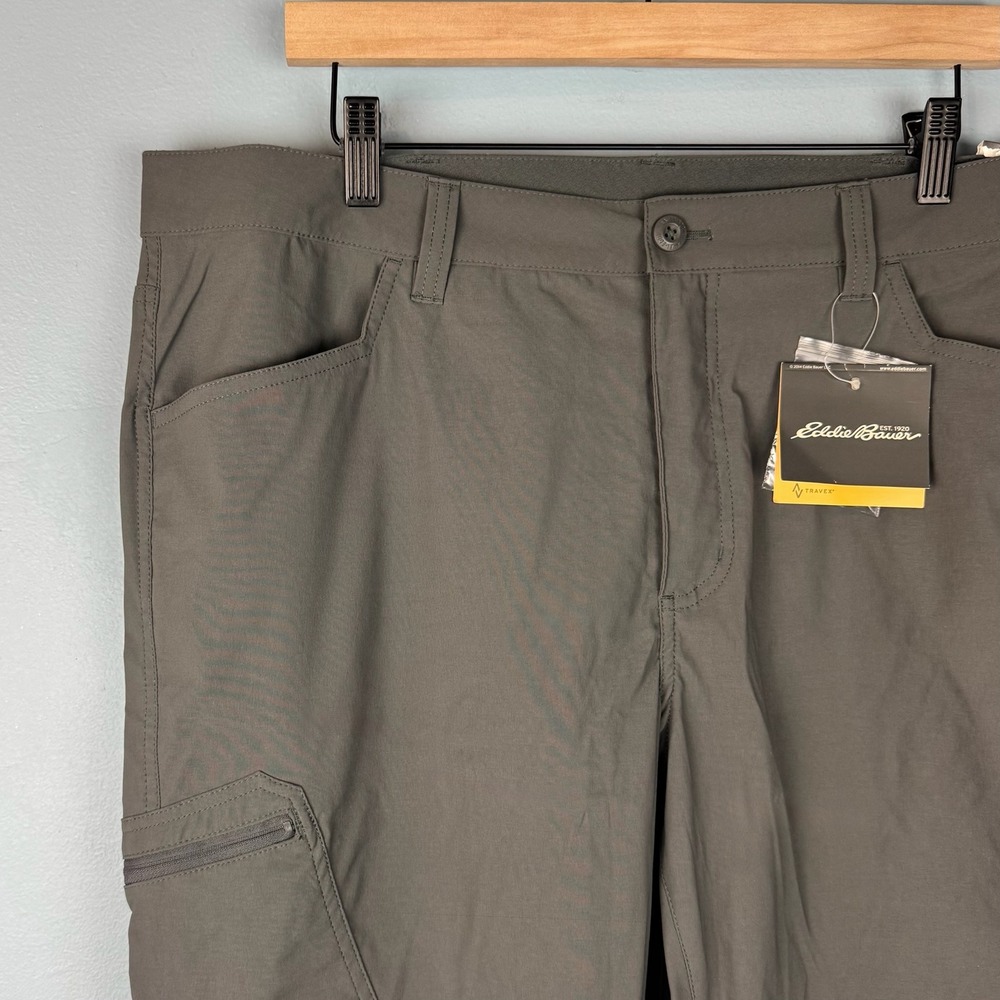 NEW Eddie Bauer Rainier Mens 38x30 Gray Travex Performance Hiking Trail Pants